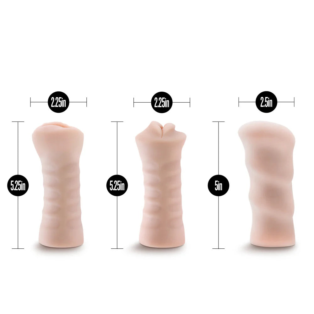 3 Pack Self-Lubricating Vibrating Stroker Sleeve Kit