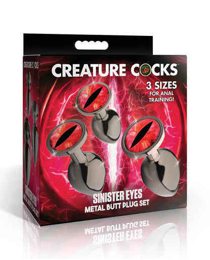 Sinister Eyes Metal Butt Plug Set