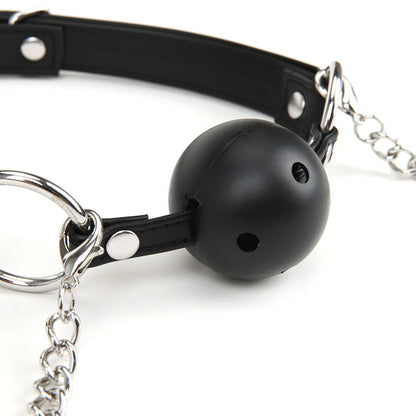 Breathable Ball Gag With Pressure Nipple Clamps
