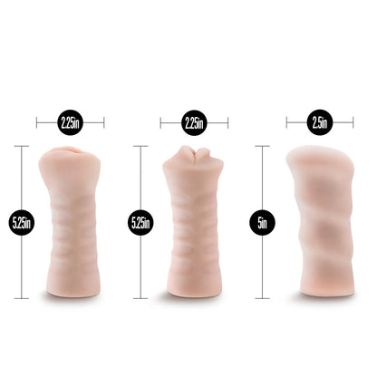 3 Pack Self-Lubricating Vibrating Stroker Sleeve Kit